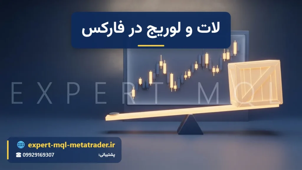 اهرم درخشان بلندی روی پایهٔ کوچک سرمه‌ای که سکهٔ کوچکی در سر کوتاهش جعبهٔ بزرگی از نور زرد را در سر بلندش بالا برده است؛ لات و لوریج در فارکس - Expert MQL